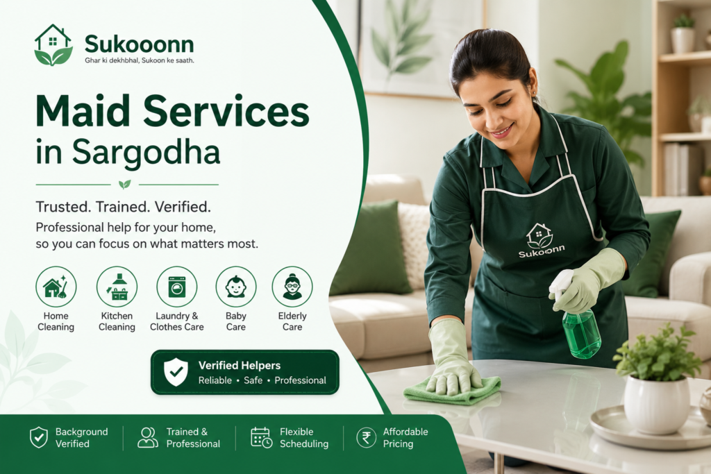 Home Maid Services in Sargodha | Trusted Help by Sukooonn